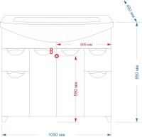 Тумба под раковину без столешницы Misty Орхидея 105 бежевая эмаль