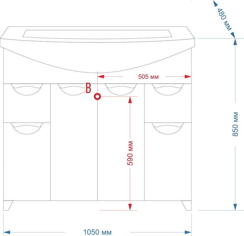 Тумба под раковину без столешницы Misty Орхидея 105 бежевая эмаль