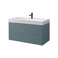 Тумба с раковиной Belux Сиртаки 100 подвесная, голубой малахит матовый, раковина 1000-02