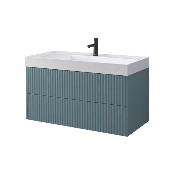 Тумба с раковиной Belux Сиртаки 100 подвесная, голубой малахит матовый, раковина 1000-02