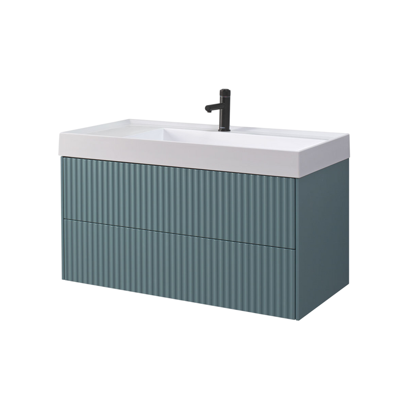 Тумба с раковиной Belux Сиртаки 100 подвесная, голубой малахит матовый, раковина 1000-02