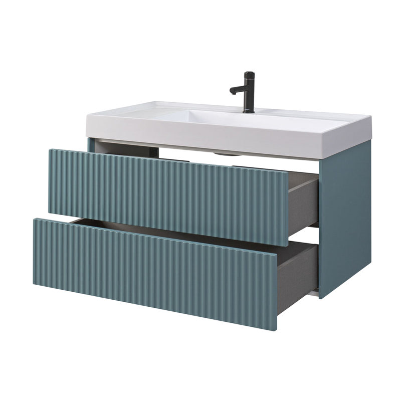 Тумба с раковиной Belux Сиртаки 100 подвесная, голубой малахит матовый, раковина 1000-02