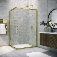 Душевой уголок Vegas Glass ZA-F Tur Novo h1900 110*90 09 01 профиль золото, стекло прозрачное