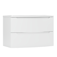 Тумба с раковиной Belux Ганновер 90 подвесная, белая глянцевая, 2 ящика