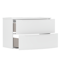 Тумба с раковиной Belux Ганновер 90 подвесная, белая глянцевая, 2 ящика