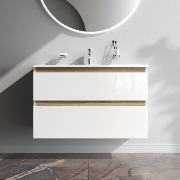 Тумба с раковиной AM.PM X-Joy 100, подвесная, белый глянец