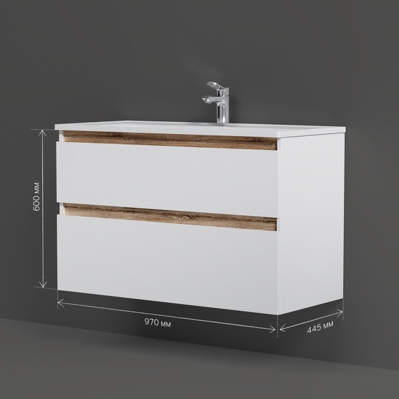 Тумба с раковиной AM.PM X-Joy 100, подвесная, белый глянец