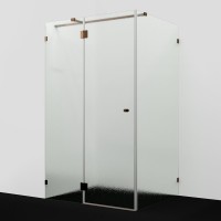 Душевой уголок Wasserkraft Paar 88H10L-TXG 120х100 см, стекло текстурное, фурнитура розовое золото