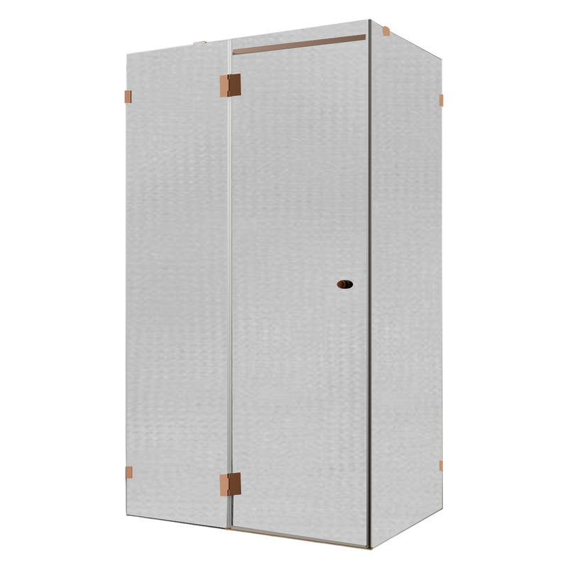 Душевой уголок Wasserkraft Paar 88H10L-TXG 120х100 см, стекло текстурное, фурнитура розовое золото