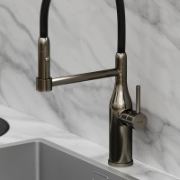 Смеситель для кухни Sancos Pride SC4011GG с гибким изливом, вороненая сталь