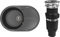 Комплект Мойка Florentina Лацио 780 антрацит + Измельчитель Bone Crusher BC 610-AS