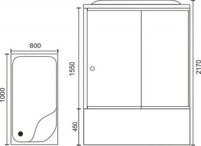 Душевая кабина Royal Bath BP RB8100BP1-T-R с высоким поддоном, с сиденьем