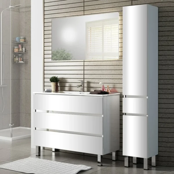 Мебель для ванной комнаты Sanvit Кубэ -3 90 белый глянец