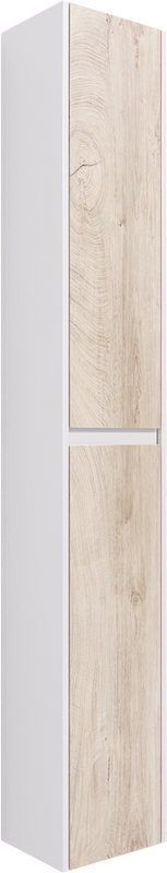 Шкаф-пенал для ванной Dreja Slim 30 белый глянец, дуб кантри