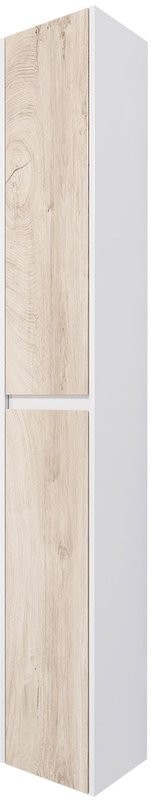 Шкаф-пенал для ванной Dreja Slim 30 белый глянец, дуб кантри