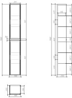 Шкаф-пенал для ванной Dreja Slim 30 белый глянец, дуб кантри