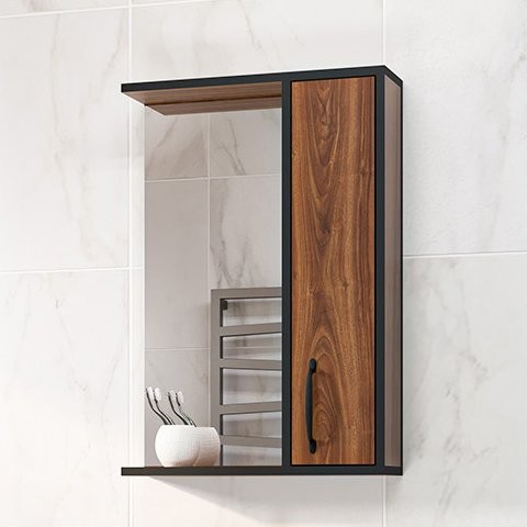 Зеркало Misty Кедр R 50 черное, орех