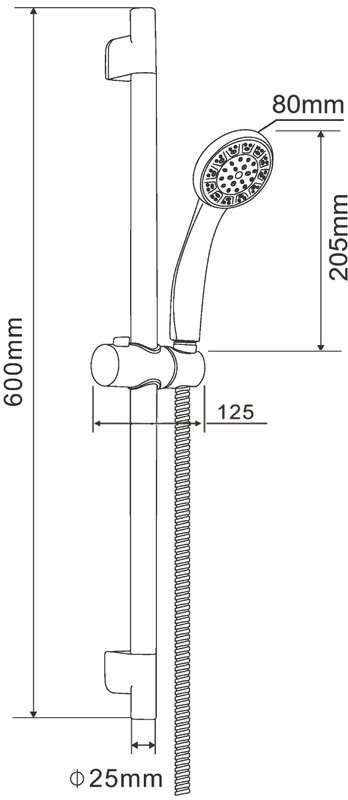 Душевой комплект Смеситель Orange One Life P02-100b + Гарнитур OL11B черный