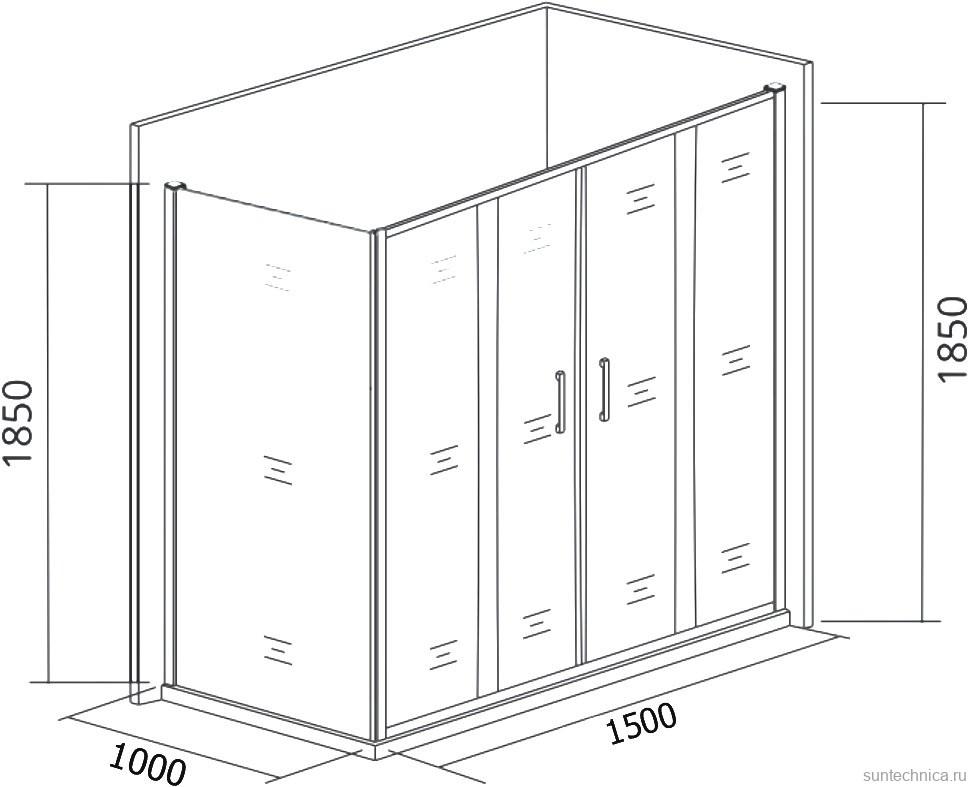 Душевой уголок Good Door Latte Latte WTW-TD+SP-100-G-WE 150х100
