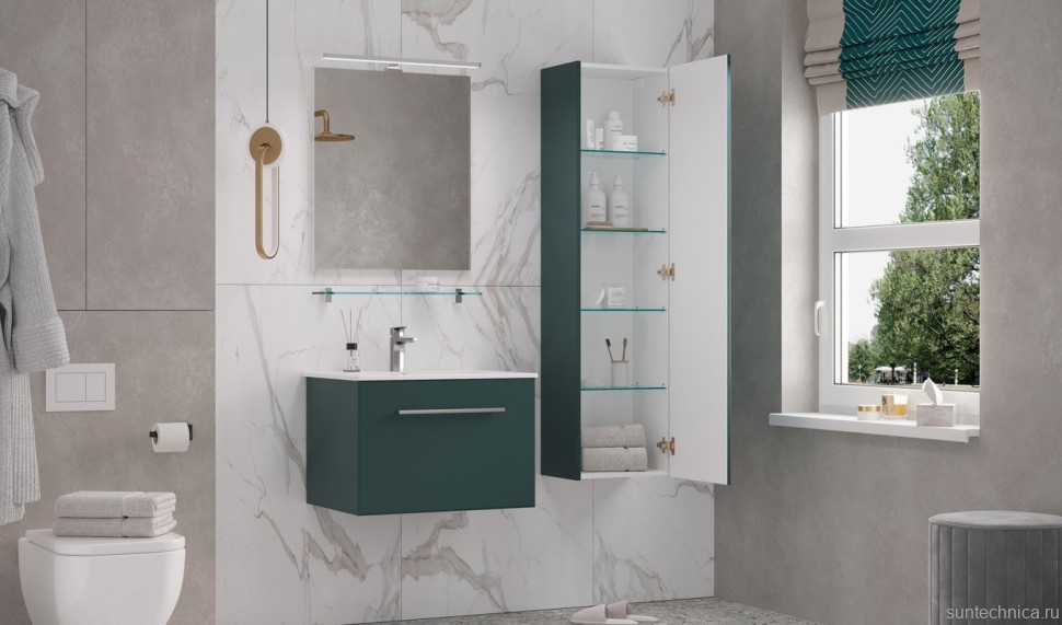 Тумба с раковиной Velvex Posse 65 верде