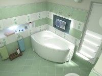Акриловая ванна Bas Флорида L 160x100 см, угловая, левая, пристенная, белая, асимметричная, с каркасом