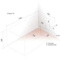 Акриловая ванна Triton Стандарт 120x70 см, пристенная, белая, на ножках