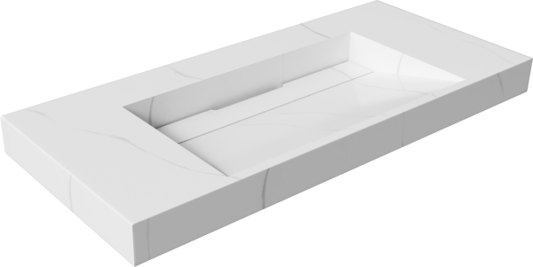 Раковина Armadi Art Flat Calacatta 100 с кронштейнами