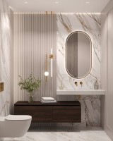 Раковина Armadi Art Flat Calacatta 100 с кронштейнами