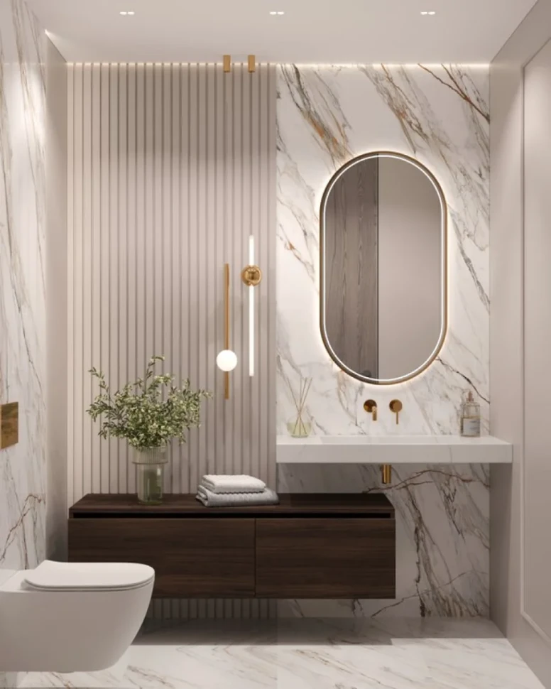 Раковина Armadi Art Flat Calacatta 100 с кронштейнами