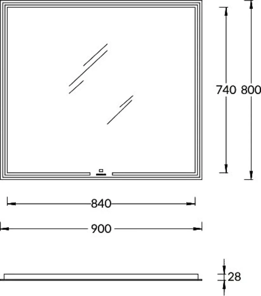 Зеркало KERAMA MARAZZI Mio 90 с подсветкой