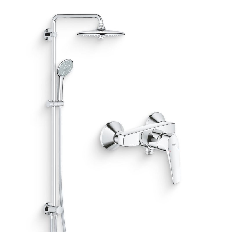 Душевой комплект Смеситель для душа Grohe BauFlow 23632000 + Стойка Euphoria 27421002
