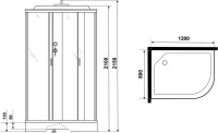 Душевая кабина Niagara Classic NG-3312-14LG 120х80 см, с гидромассажем
