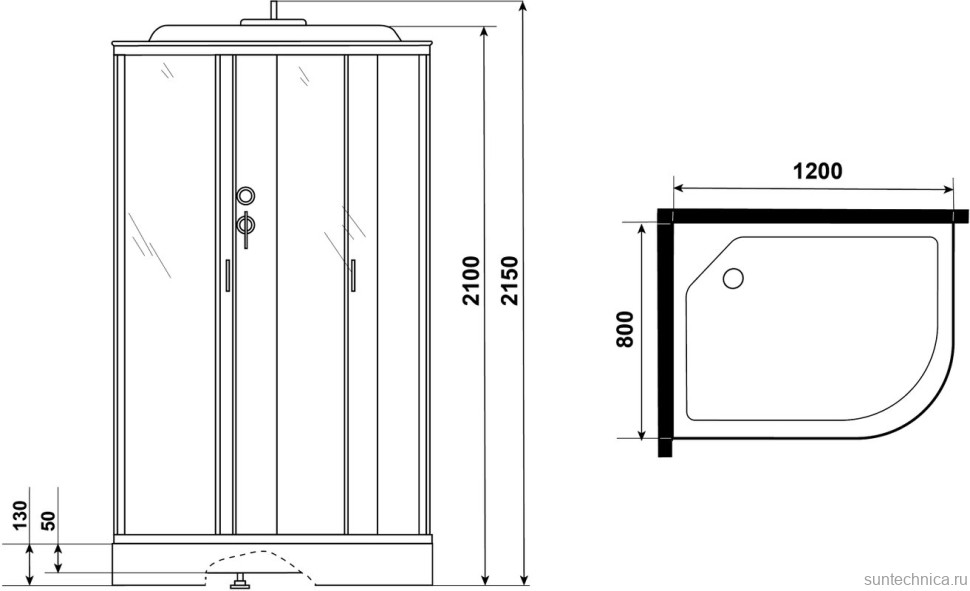 Душевая кабина Niagara Classic NG-3312-14LG 120х80 см, с гидромассажем