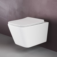 Комплект Унитаз подвесной Ceramicanova Metric CN3007 безободковый, с микролифтом + Инсталляция Envision CN1002M + Кнопка Flat, матовый хром