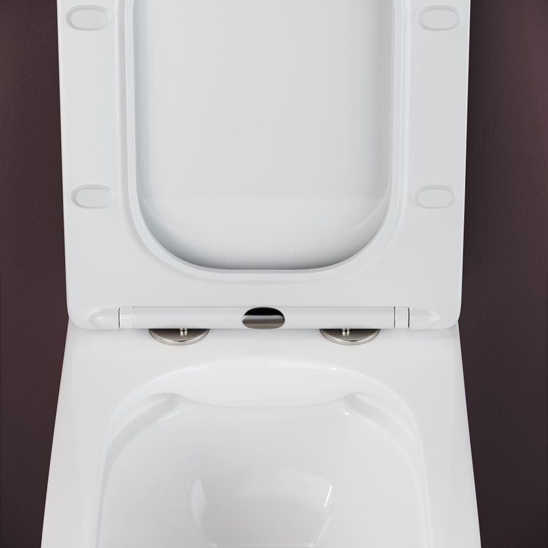 Комплект Унитаз подвесной Ceramicanova Metric CN3007 безободковый, с микролифтом + Инсталляция Envision CN1002M + Кнопка Flat, матовый хром