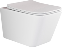 Комплект Унитаз подвесной Ceramicanova Metric CN3007 безободковый, с микролифтом + Инсталляция Envision CN1002M + Кнопка Flat, матовый хром
