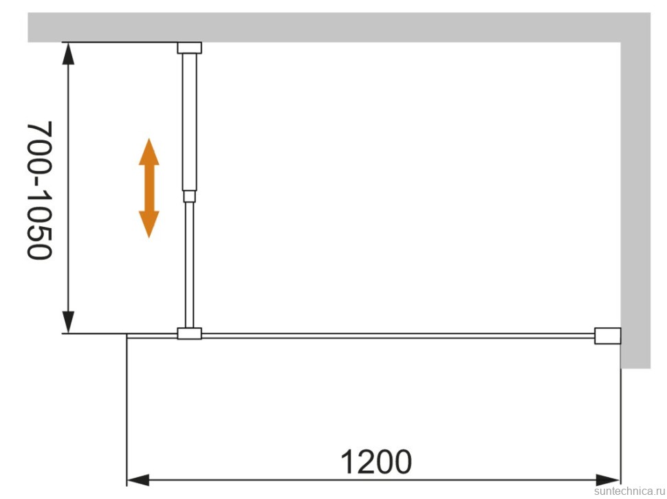 Душевая перегородка Cezares Liberta -L-1-120-BR-Cr