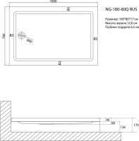 Поддон для душа Niagara Nova NG-100-80Q RUS 100x80 см, прямоугольный