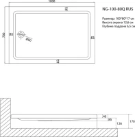 Поддон для душа Niagara Nova NG-100-80Q RUS 100x80 см, прямоугольный