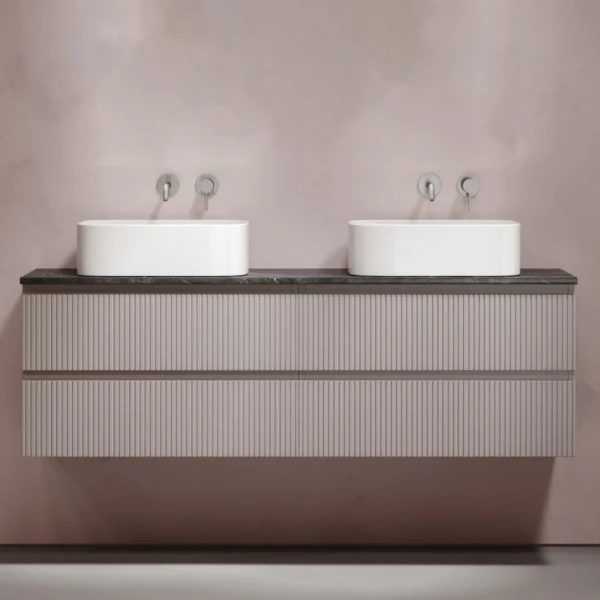 Тумба с раковиной Sancos Snob T 160 doha soft, столешница черный мрамор TT160A1, раковина CN6052