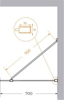 Душевая перегородка Cezares Liberta L-1-TB-70-C-Cr профиль хром, стекло прозрачное