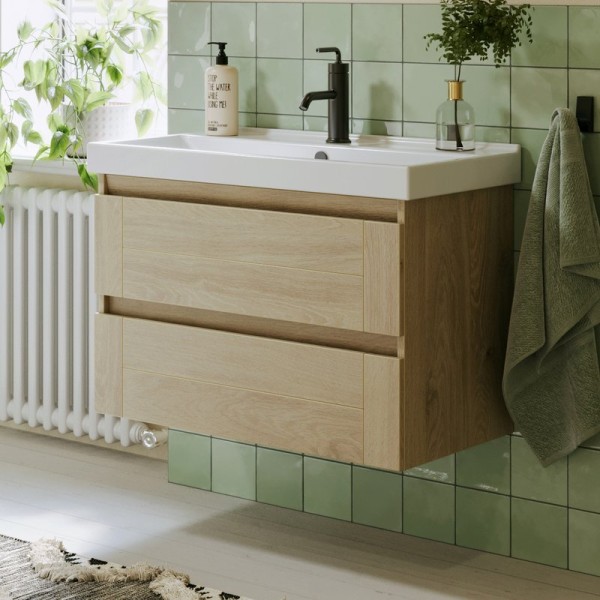 Тумба с раковиной Aqwella Astrid 80 дуб давос