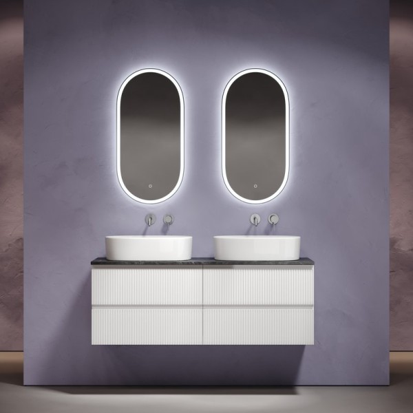 Мебель для ванной комнаты Sancos Snob T 140 bianco, столешница черный мрамор TT140A1, раковина CN6075