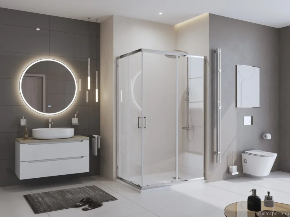Поддон для душа BelBagno Uno AH 100х80, белый, с сифоном