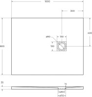 Поддон для душа BelBagno Uno AH 100х80, белый, с сифоном Поддон для душа BelBagno Uno AH 100х80, белый, с сифоном