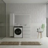 Тумба с раковиной Style Line Даллас 110 Люкс Plus R напольная, белая, 3 ящика