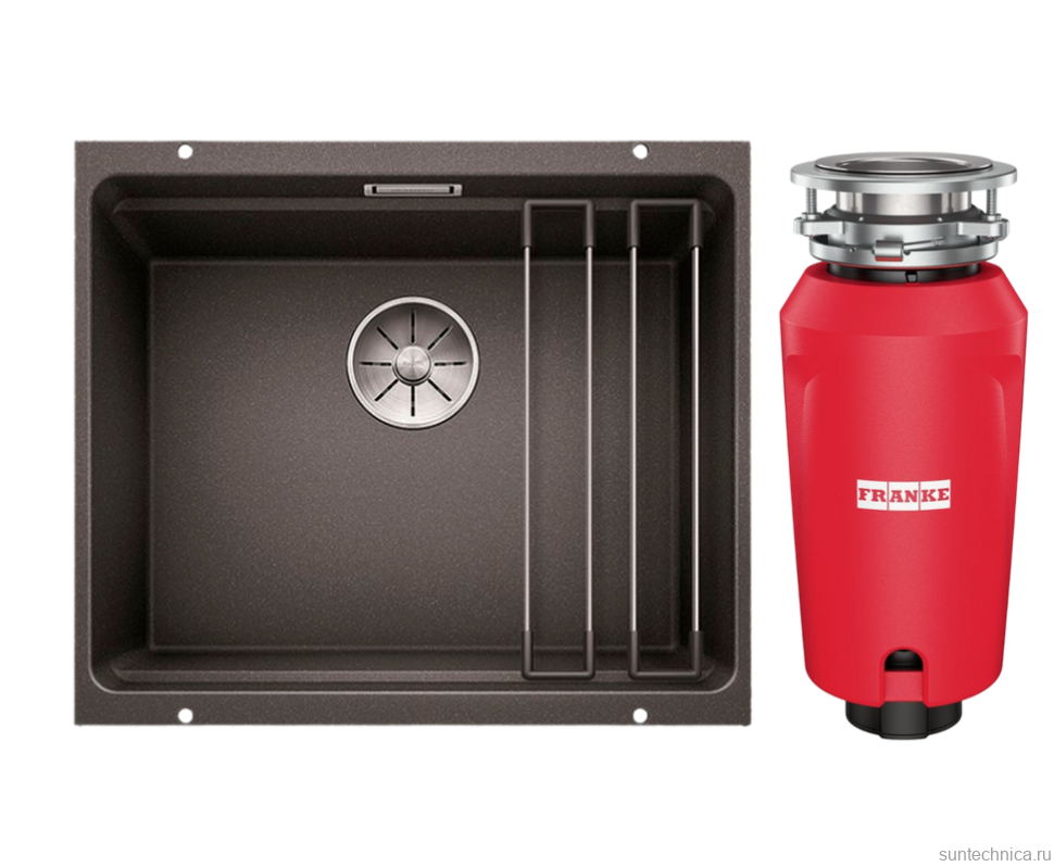 Комплект Мойка Blanco Etagon 500-U антрацит + Измельчитель Franke