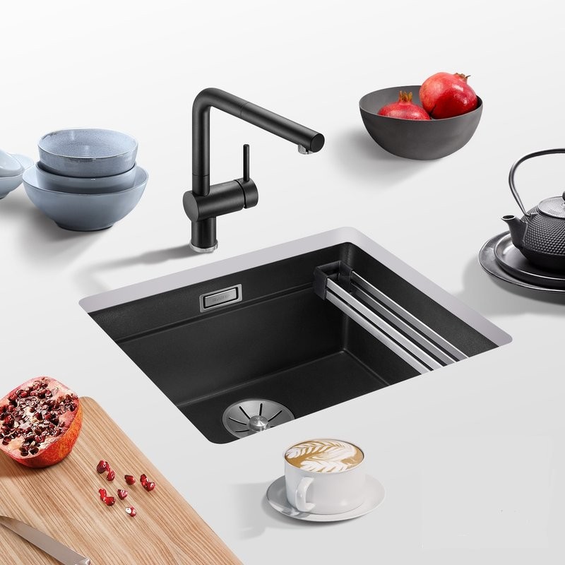 Комплект Мойка Blanco Etagon 500-U антрацит + Измельчитель Franke