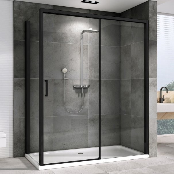 Душевой уголок Abber Komfort AG93140B-S92B 140x90, профиль черный, стекло прозрачное