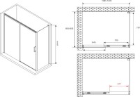 Душевой уголок Abber Komfort AG93140B-S92B 140x90, профиль черный, стекло прозрачное
